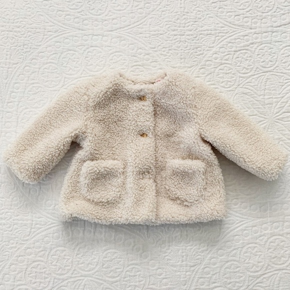 Zara Girl's Teddy‎ Fleece Coat (1-3 Months) - Picture 1 of 4